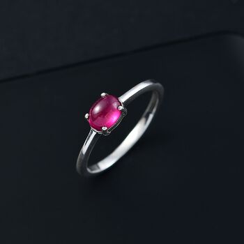 AA Afrikanischer Rubin (Fissure gef&uuml;llt) Ring 925 Silber (Gr&ouml;&szlig;e 18.00) ca. 1,34 ct