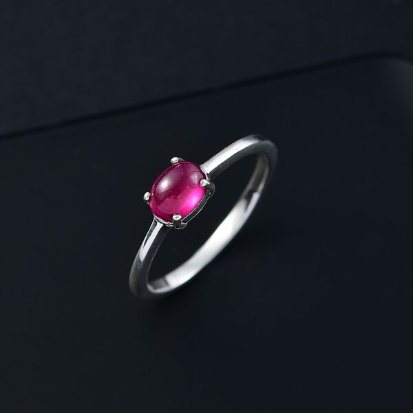 AA Afrikanischer Rubin (Fissure gef&uuml;llt) Ring 925 Silber (Gr&ouml;&szlig;e 18.00) ca. 1,34 ct image number 2