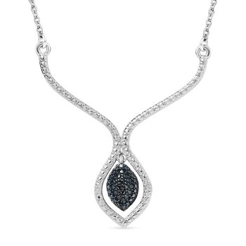 Halskette mit blauen Diamantakzenten, 45cm