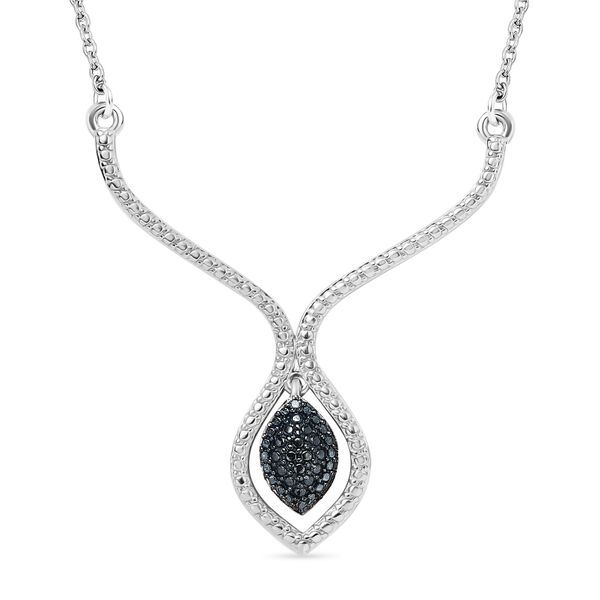 Halskette mit blauen Diamantakzenten, 45cm