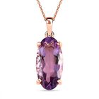 Rose de France Amethyst Anhänger mit Kette, 925 Silber rosévergoldet ca. 8.49 ct