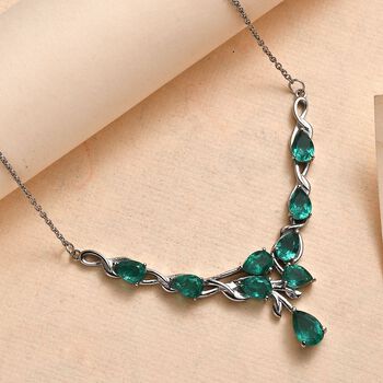 Smaragd Triplett Quarz Halskette, 45 cm - 8,03 ct.