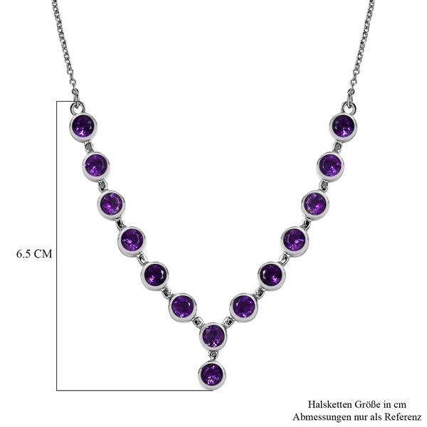 Afrikanischer Amethyst Halskette ca. 45 cm Edelstahl ca. 6,58 ct. image number 6