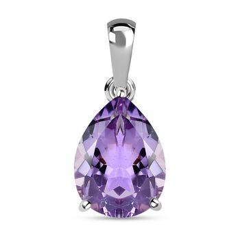 Rose de France Amethyst Anh&auml;nger, 925 Silber platiniert ca. 7.73 ct