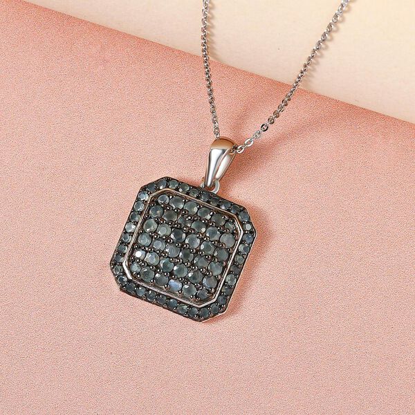 Alexandrit Anh&auml;nger mit Kette, 925 Silber platiniert, ca. 1.85 ct image number 3