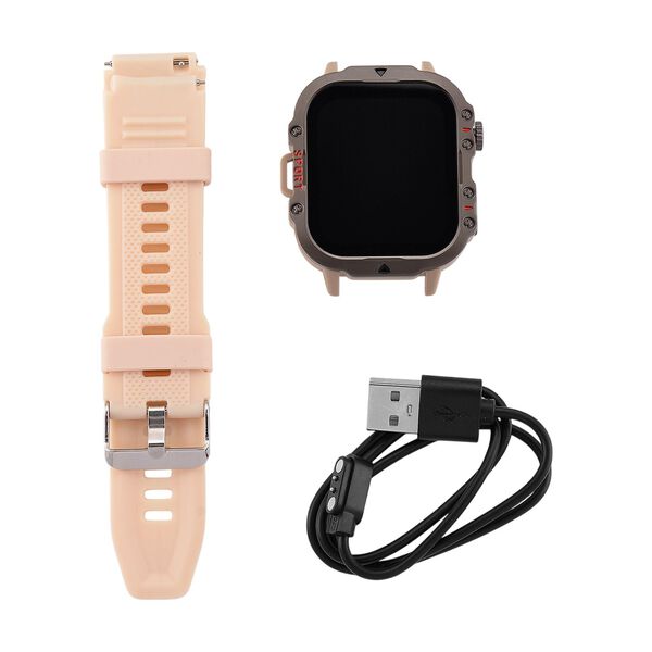 H19 Smartwatch, 2.01 Zoll HD-Display, Khaki Silikonarmband image number 8