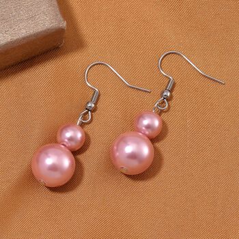 Rosa Muschelkernperlen Ohrringe