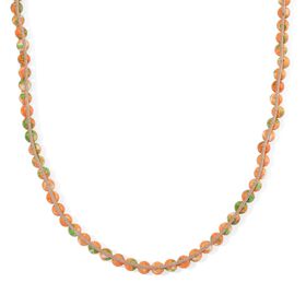Flexible orange-grüne Regenblumen-Yuhua-Quarzit Halskette - 80 ct.