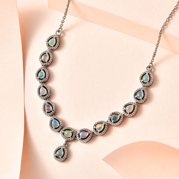 AA nat&uuml;rliche &auml;thiopische Welo Opal-Halskette 45cm- 1,55 ct. image number 2