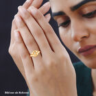 Weißer Diamant Ring, 925 Silber Gelbgold Vermeil (Größe 20.00) image number 2