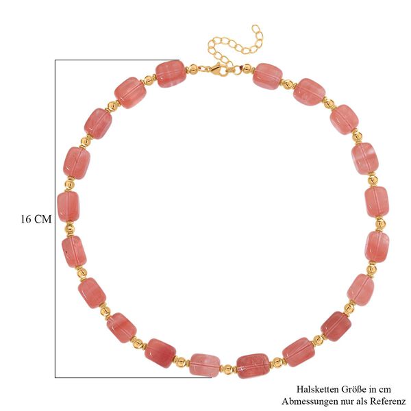 Kirsche Quarz Halskette, ca. 45cm mit 5cm extender, vergoldet, ca. 300.00 ct image number 5