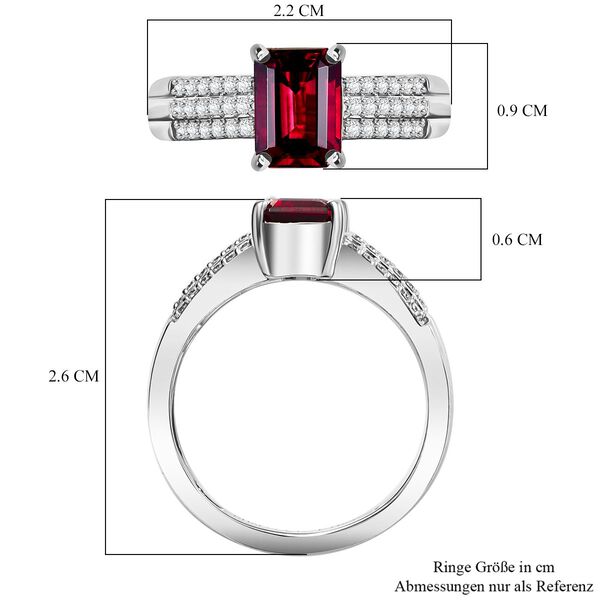 RHAPSODY AAAA Rubellit und VS Diamant Ring in 950 Platin - 1,78 ct. image number 7