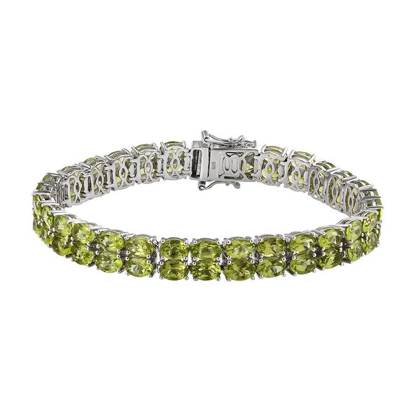 Natürliches Peridot-Armband in Silber image number 0