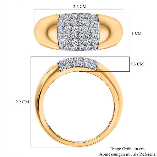 LUXURIANT SGL zertifizierter SI-GH Labor Diamant Ring, 925 Silber 750 Gelbgold Vermeil - 0,50 ct. image number 7
