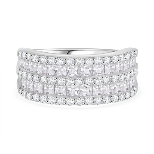 Weißer Zirkonia Ring 925 Silber rhodiniert (Größe 20.00) image number 0