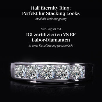LUXURIANT IGI zertifizierter VS-EF Labor Diamant Ring in 950 Platin - 1,60 ct.