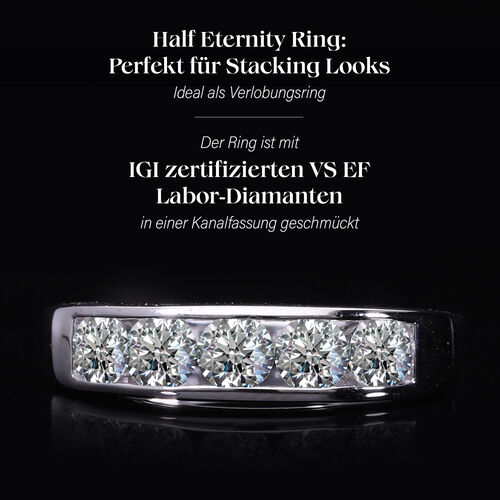 LUXURIANT DIAMOND- IGI zertifizierter VS-EF Labor Diamant Ring in 950 Platin - 1,60 ct. image number 3