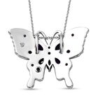 GP Italian Garden Kollektion - Afrikanischer Amethyst und Kanchanaburi blauer Saphir-Schmetterlings-Anhänger mit Kette in Silber image number 4