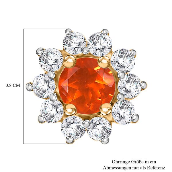 AAA Mexikanischer purpurroter Feueropal und Zirkon Ohrringe - 1 ct. image number 6