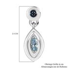 AA Aquamarin, Blauer Diamant Ohrringe 925 Silber rhodiniert ca. 0,46 ct. image number 5