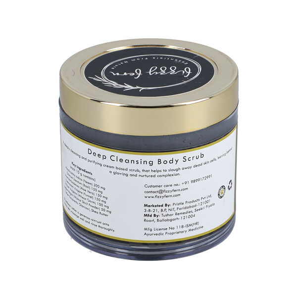 FIZZY FERN - Tiefenreinigendes K&ouml;rperpeeling mit Holzkohle, Shea Butter und Weizenkeim&ouml;l, 100g image number 4