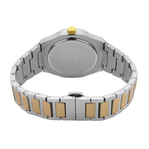 STRADA - Armbanduhr mit japanischem Uhrwerk und Datumsanzeige, Legierungsgehäuse  Sandstrahleffekt, bicolor, Goldfarben image number 5