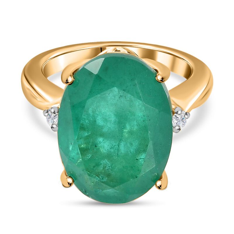 Smaragd Quarz Triplett und Zirkon Ring - 10,60 ct. image number 0