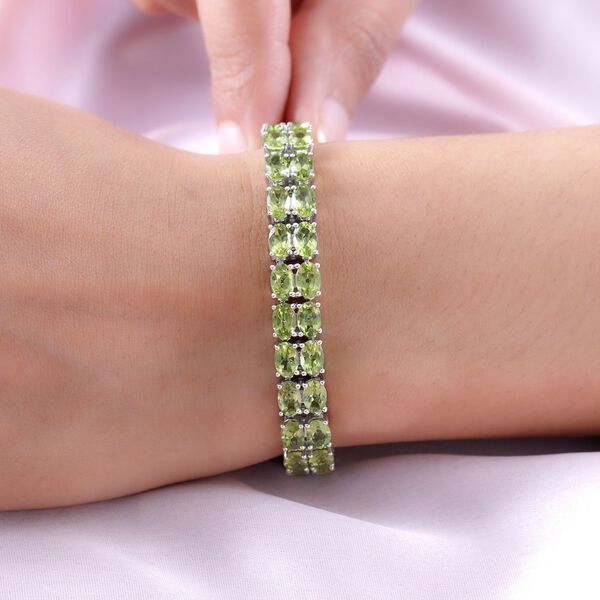 Nat&uuml;rliches Peridot-Armband in Silber, 29,88 ct. image number 3