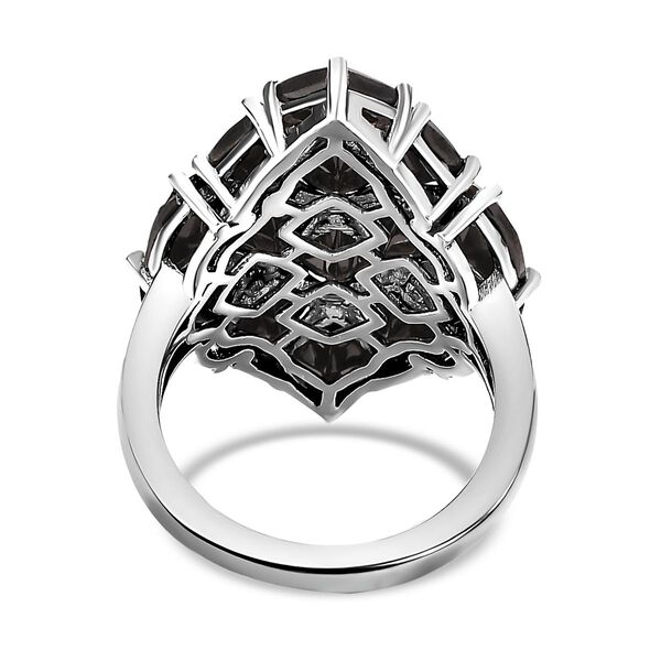 Elite Shungit Ring 925 Silber platiniert (Größe 21.00) ca. 5,19 ct image number 6