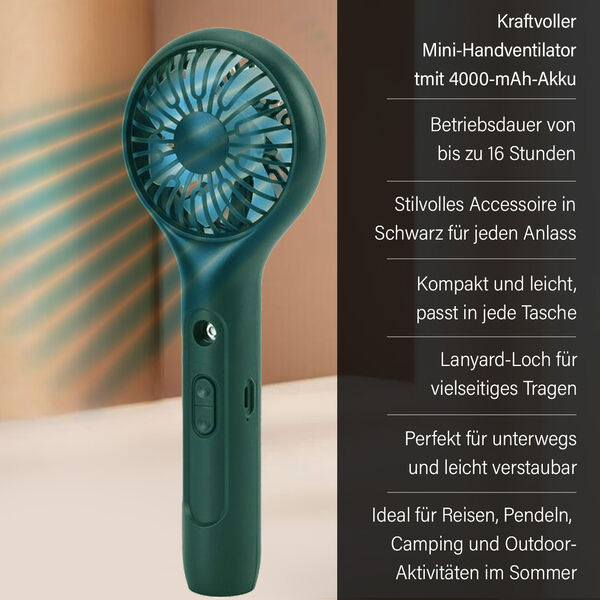 Mini-Handventilator mit Nebelspray, Schwarz image number 5