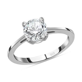 Funkelnde K&ouml;nigin - Moissanit Ring, 925 Silber platiniert- 0,92 ct.