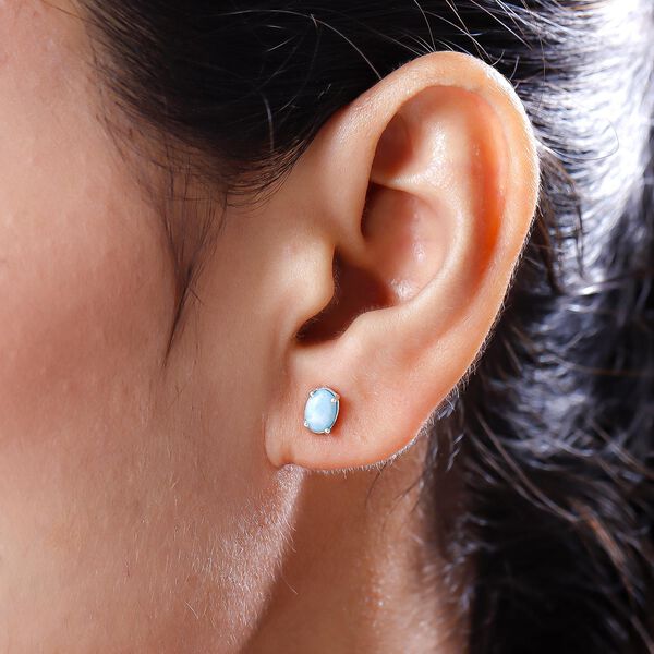 Larimar-Ohrringe, 925 Silber ca. 1,10 ct image number 3
