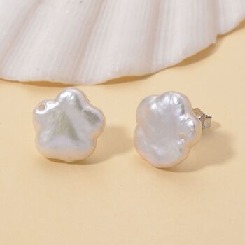 Keshi Perle florale Ohrstecker