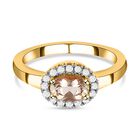 AAA Turkizit und weißer Zirkon-Ring, 925 Silber Gelbgold Vermeil (Größe 18.00) ca. 1.09 ct