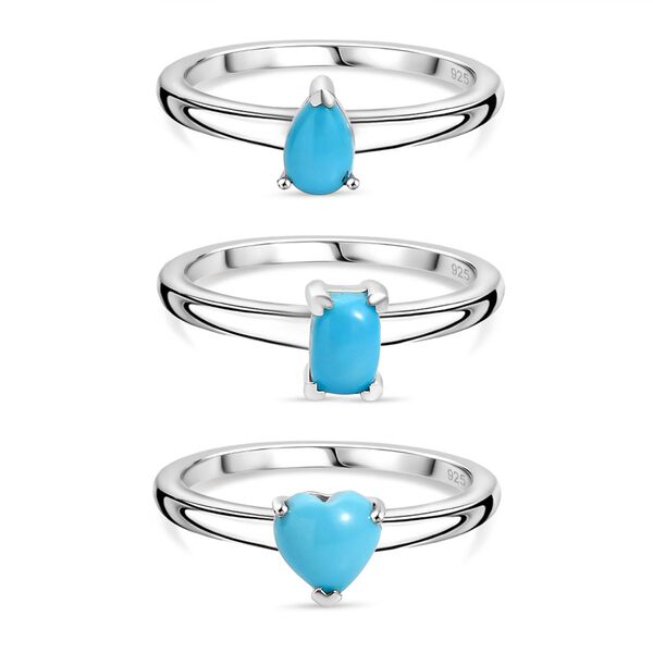 3er-Set AA Sleeping Beauty Türkis Ringe - 1,92 ct. image number 0