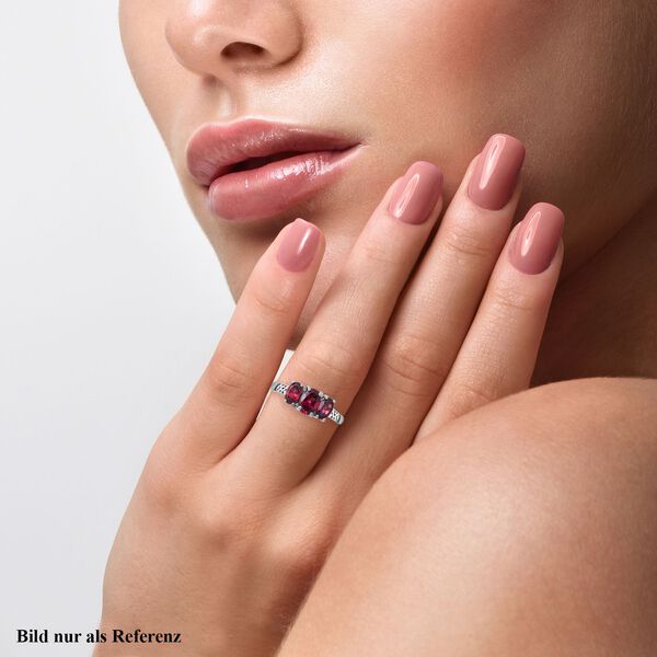 Rhodolith Granat-Ring, 925 Silber platiniert  ca. 2,09 ct image number 1