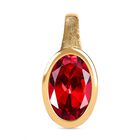 Lab Created Padparadscha-Saphir Anhänger 925 Silber Gelbgold Vermeil ca. 7,04 ct.