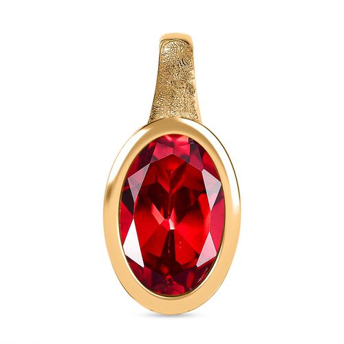 Synthetischer Padparadscha-Saphir Anhänger, ca. 7,04 ct. image number 0