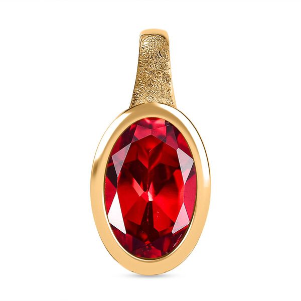 Synthetischer Padparadscha-Saphir Anh&auml;nger, ca. 7,04 ct.