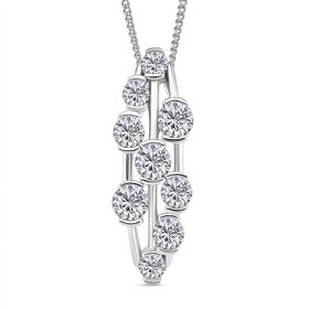 RADIANTA GRA zertifiziert Moissanit (D-VVS) Schmuckset ca. 45 cm 925 Silber rhodiniert ca. 1.45 ct