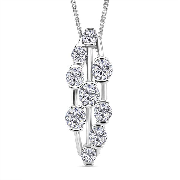 RADIANTA GRA zertifiziert Moissanit (D-VVS) Schmuckset ca. 45 cm 925 Silber rhodiniert ca. 1.45 ct