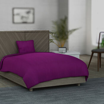 SERENITY NIGHT: 2er-Set Bettw&auml;sche aus 100% Bambus,  135x200 cm 80x80 cm, Violett