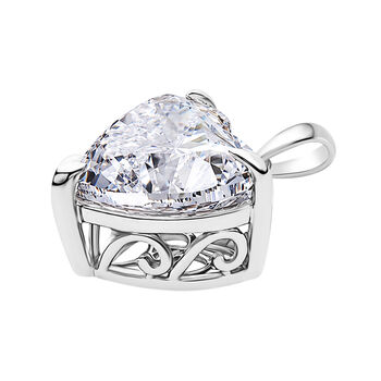 LUXURIANT DIAMOND - Lab Grown Diamant IGI zertifiziert VS-G Anh&auml;nger 925 Silber Rhodiniert ca. 10.04 ct