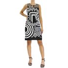 DESIGUAL, Strickkleid mit kurzen Ärmeln, Geometrischer Illusion-druck, Schwarz und Weiß, Größe-38 image number 2