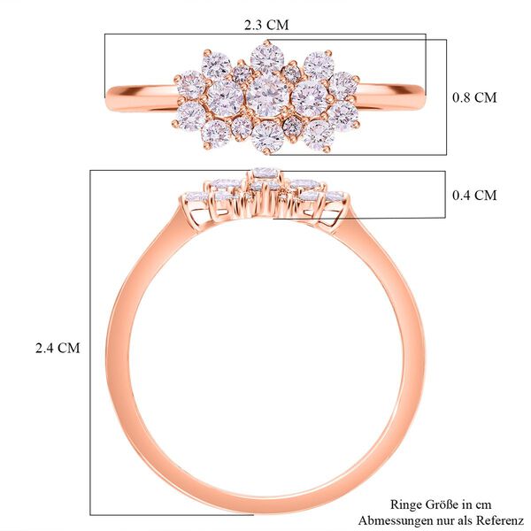 Rosa Diamant I3 SGL zertifiziert Ring 375 Gold (Gr&ouml;&szlig;e 20.00) ca. 0.51 ct image number 5