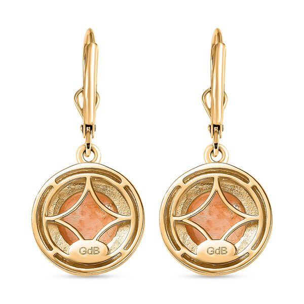 Italienische Kamee Conch-Muschel Ohrringe, Goldton image number 5