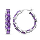 Afrikanische Amethyst-Creolen, 925 Silber platiniert ca. 9.46 ct