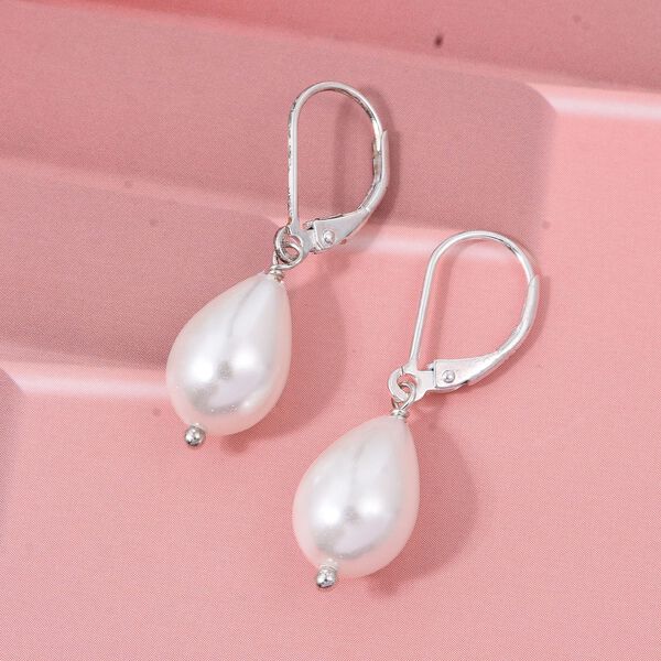 Weiße Muschelkernperle Ohrringe - 20 ct. image number 1