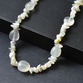 Prehnit und Serpentin Halskette, 60cm - 270 ct.