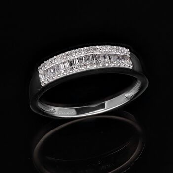 LUXURIANT SI-GH Labor Diamant Ring, 925 Silber rhodiniert - 0,25 ct.